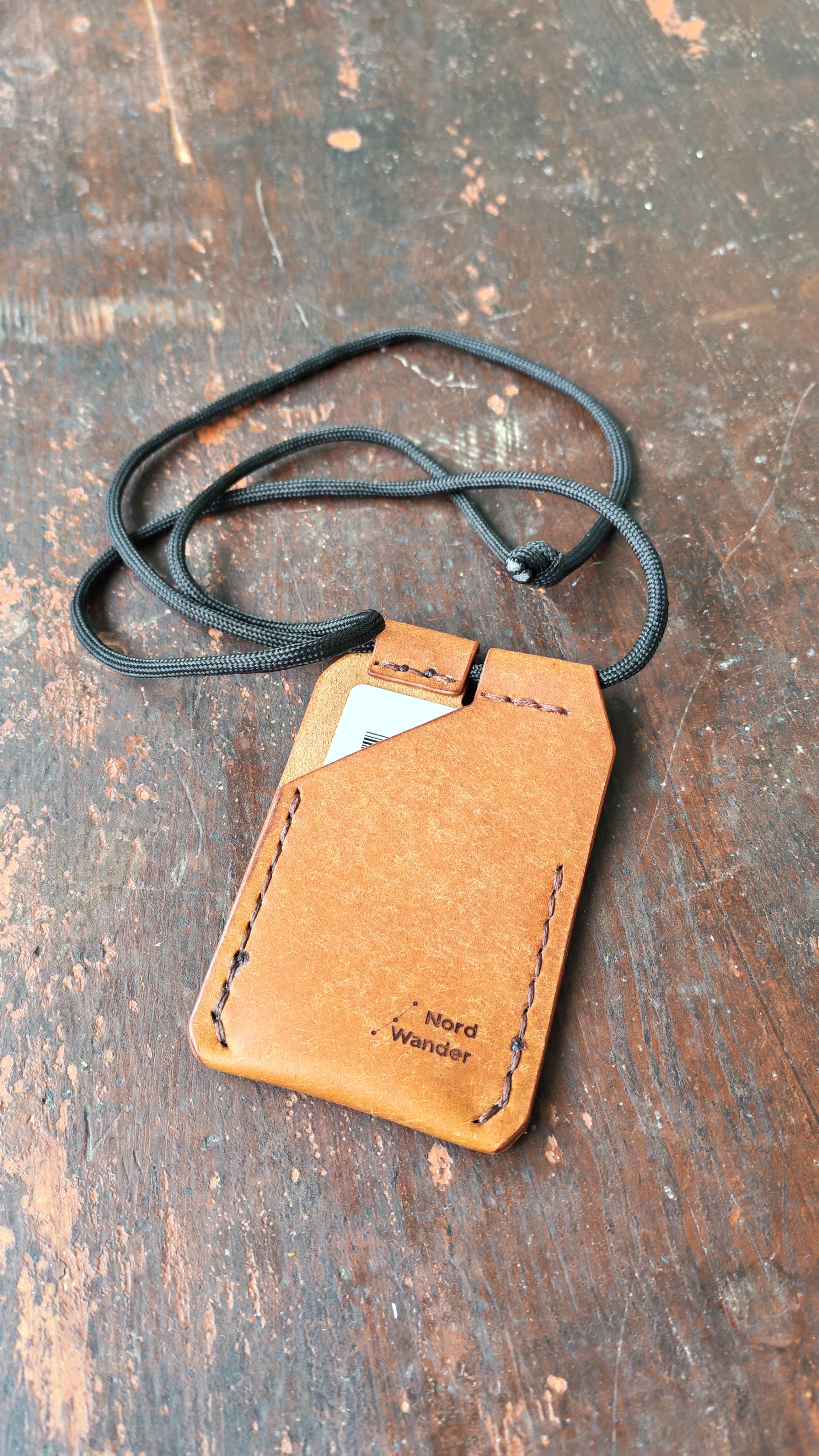 Neck Holder Access Card – Leather ID & Badge Holder