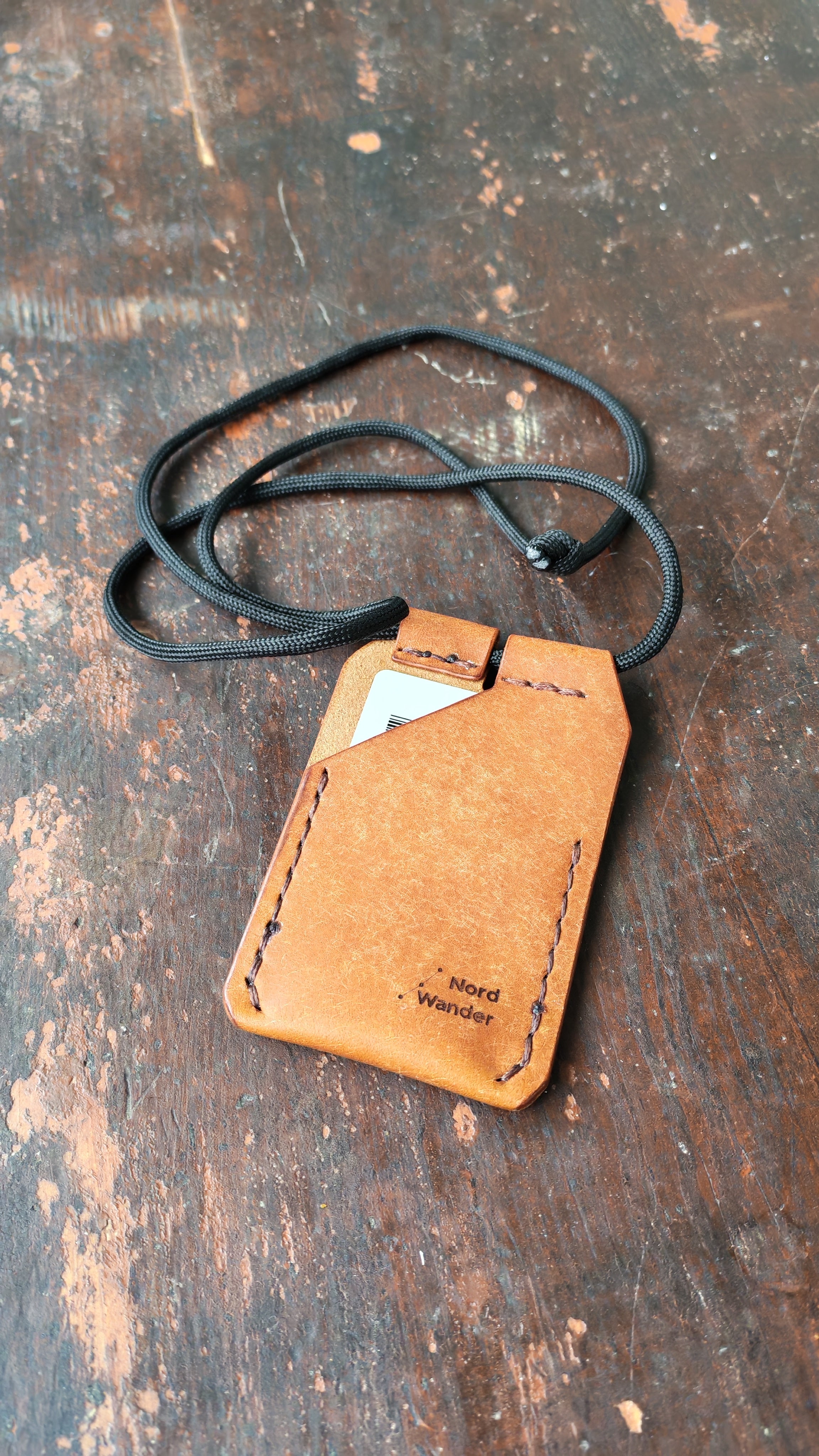Neck Holder Access Card – Leather ID & Badge Holder