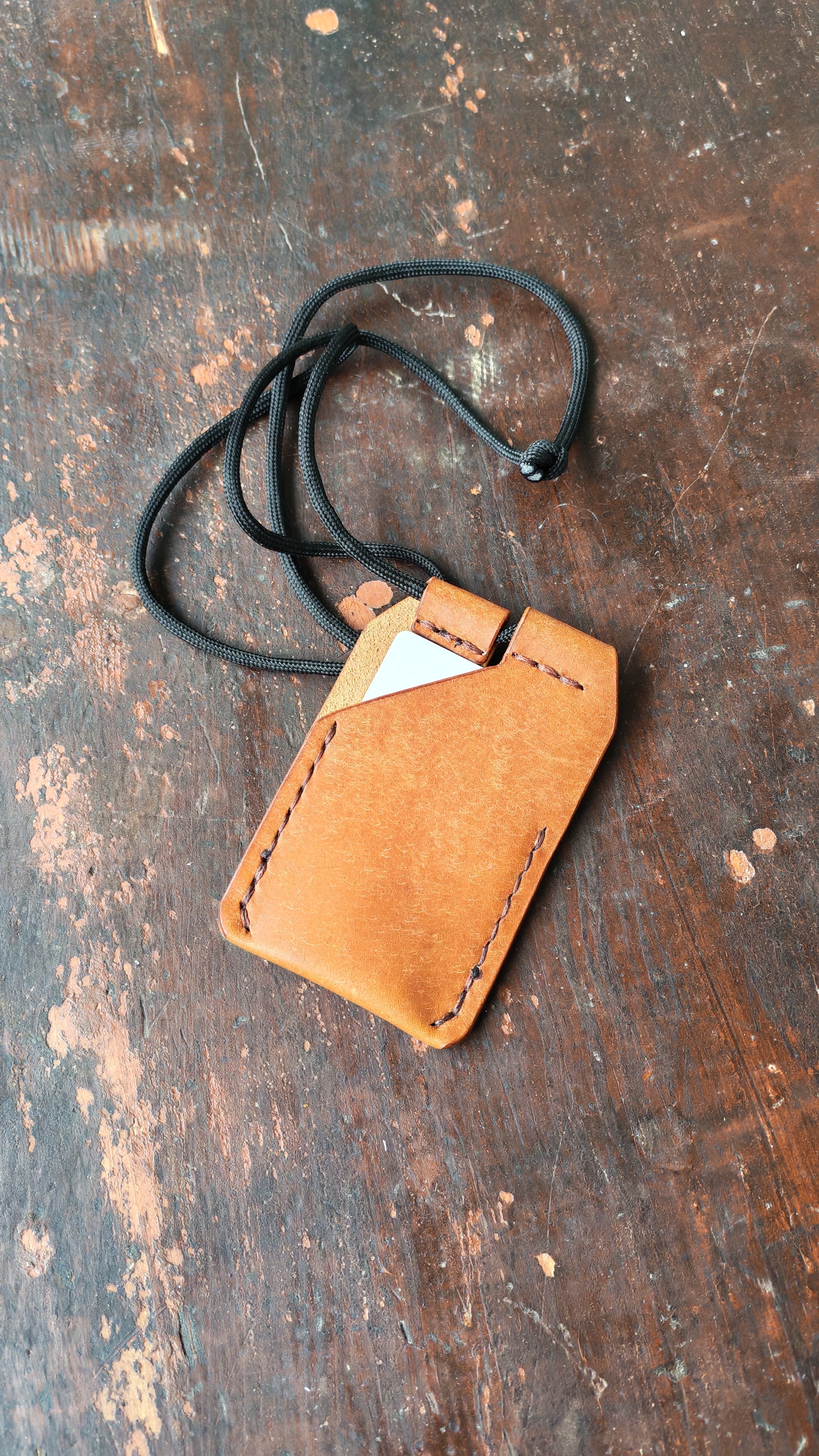 Neck Holder Access Card – Leather ID & Badge Holder