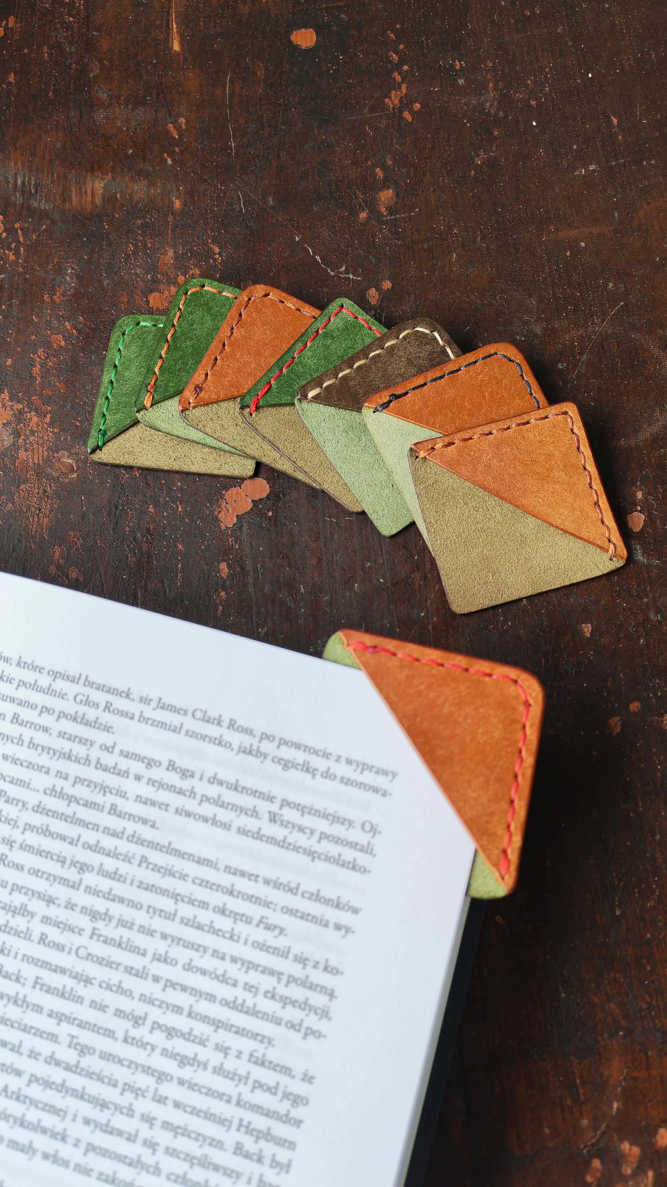 Corner Bookmark – Handmade Leather Book Corner